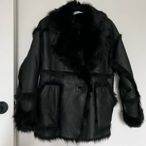 IRO, chic black fur coat
